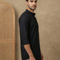 Black Casual Solid Short Kurta ( HOPSK 5397Black )