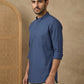 Blue Casual Solid Short Kurta ( HOPSK 5397Blue )