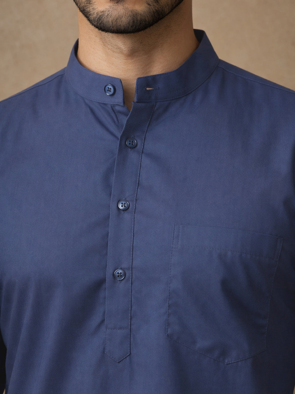 Blue Casual Solid Short Kurta ( HOPSK 5397Blue )