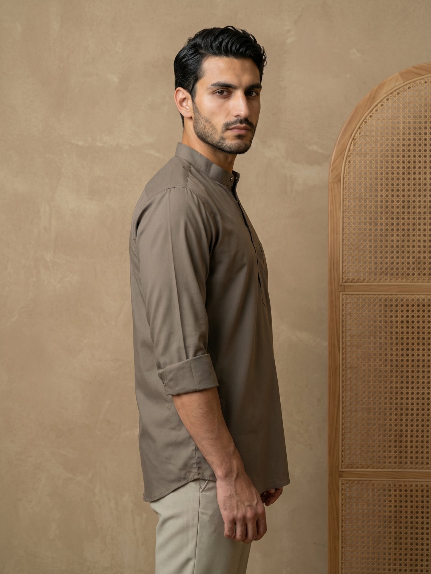 Brown Casual Solid Short Kurta ( HOPSK 5397Brown )