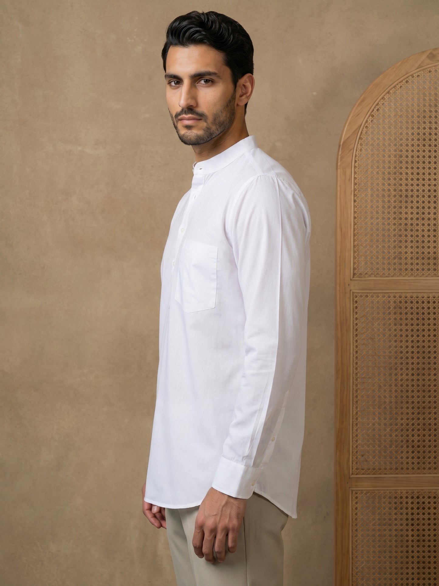White Casual Solid Short Kurta ( HOPSK 5397White )