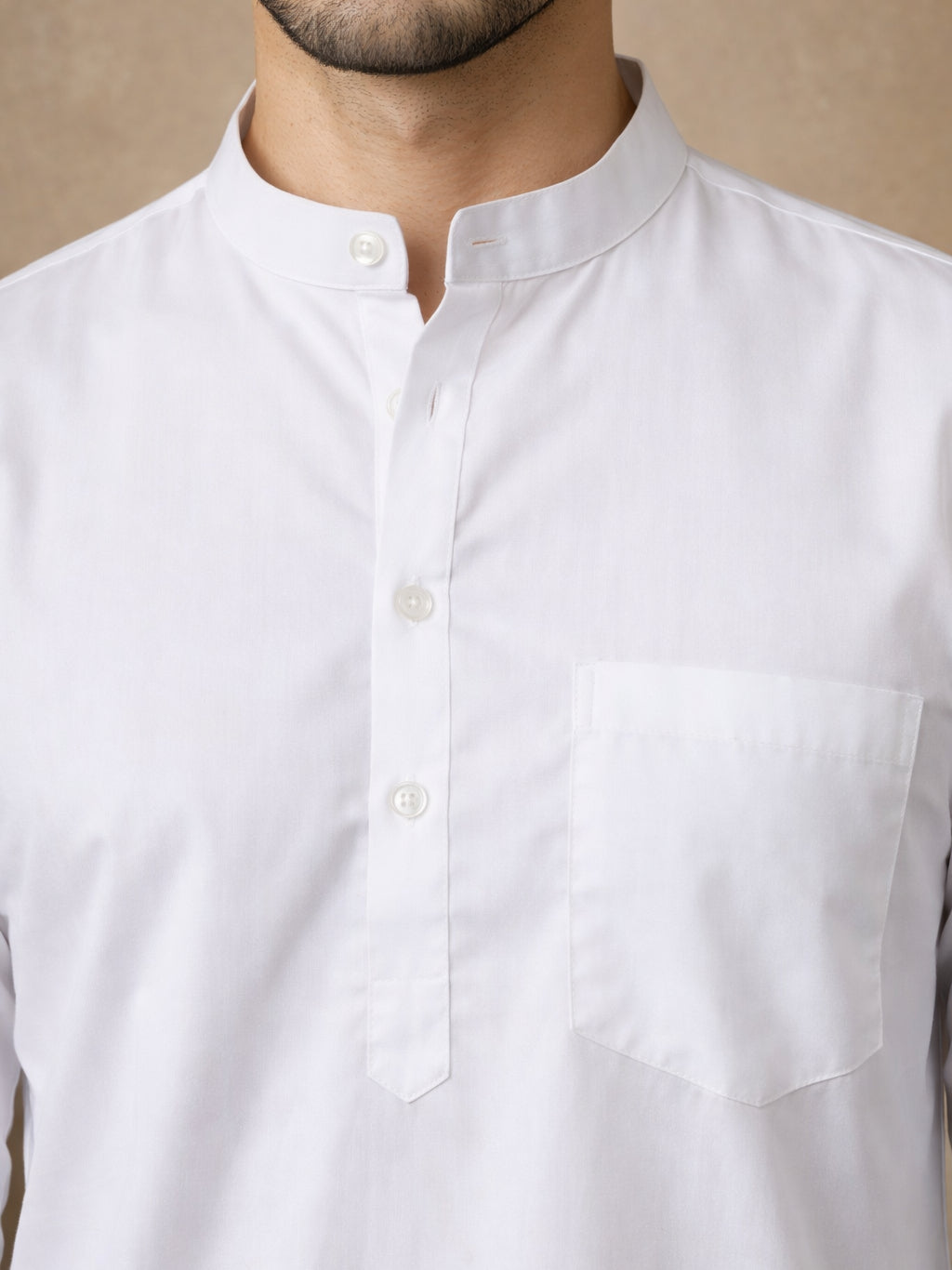 White Casual Solid Short Kurta ( HOPSK 5397White )