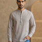 Men’s Beige Striped Short Kurta ( HOPSK 5456Beige )