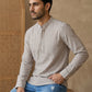 Men’s Beige Striped Short Kurta ( HOPSK 5456Beige )
