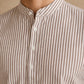 Men’s Beige Striped Short Kurta ( HOPSK 5456Beige )