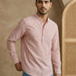 Men’s Coral Striped Short Kurta ( HOPSK 5456Coral )