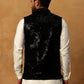 Velvet Sequin Work Nehru Jacket ( HOPWC 7027Black )