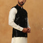 Velvet Sequin Work Nehru Jacket ( HOPWC 7027Black )