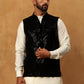 Velvet Sequin Work Nehru Jacket ( HOPWC 7027Black )