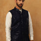Velvet Sequin Work Nehru Jacket ( HOPWC 7028Navy )
