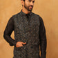 Velvet Sequin Work Nehru Jacket ( HOPWC 7029Black )