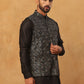 Velvet Sequin Work Nehru Jacket ( HOPWC 7029Black )