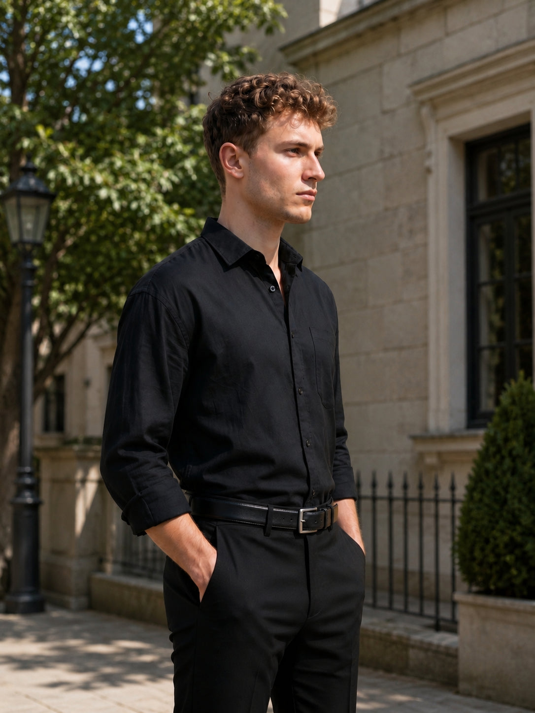 Solid Casual Shirt for Men ( RDSH 006Black )