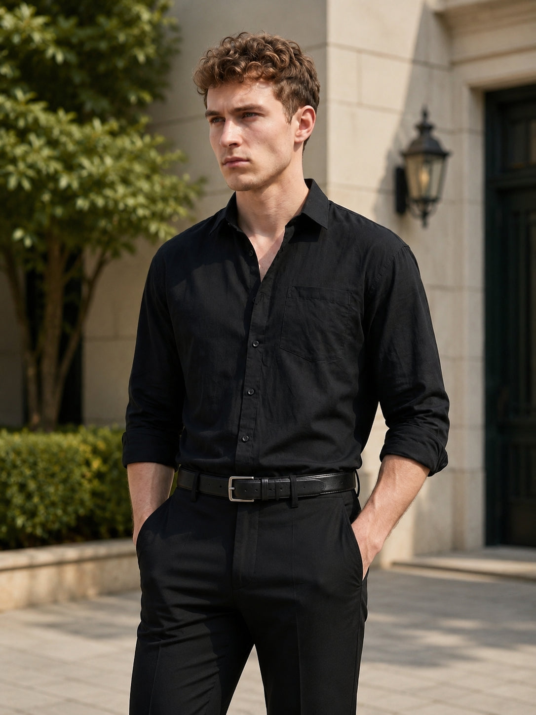 Solid Casual Shirt for Men ( RDSH 006Black )