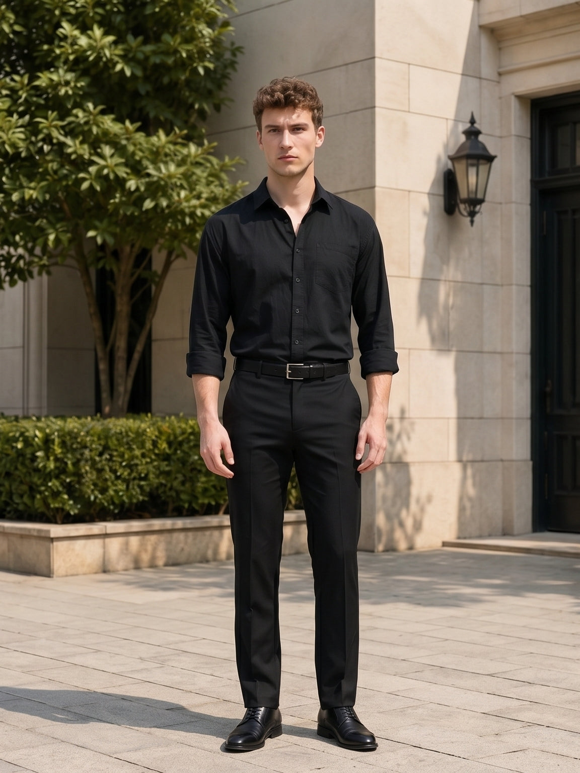 Solid Casual Shirt for Men ( RDSH 006Black )