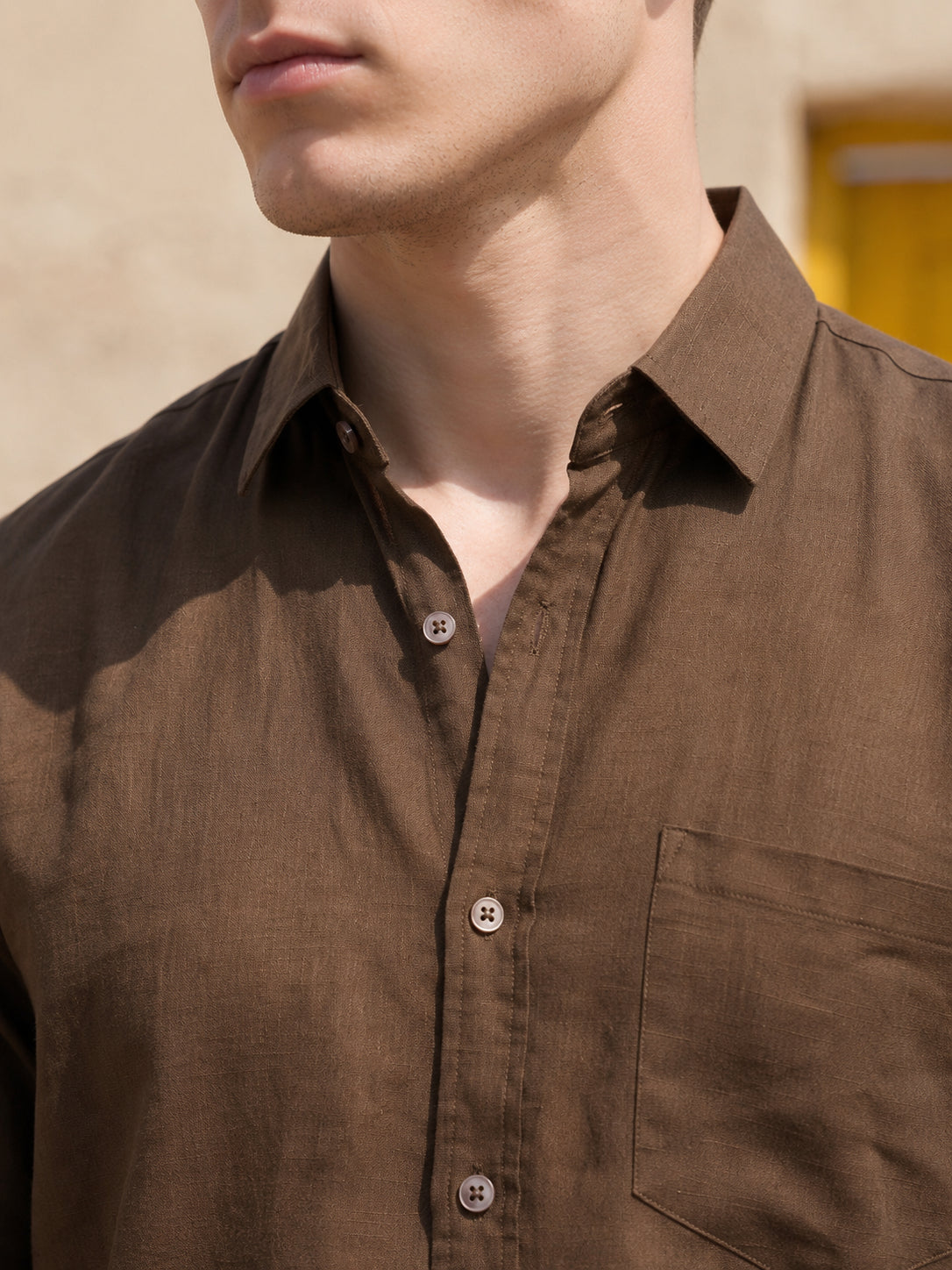 Solid Casual Shirt for Men ( RDSH 006Coffee )