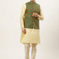 Men's Woven Design Nehru Jacket and Kurta Pyjama Set