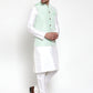 Jompers Men's Solid Dupion Kurta Pajama with Embroidered Nehru Jacket ( JOKPWC OW-D 4012Light-Green )