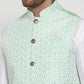Jompers Men's Solid Dupion Kurta Pajama with Embroidered Nehru Jacket ( JOKPWC OW-D 4012Light-Green )
