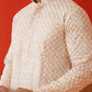 Sequins & Embroidered Kurta Pyjama Set For Men ( JJOKP P 5128Beige )