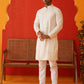 Sequins & Embroidered Kurta Pyjama Set For Men ( JJOKP P 5128Cream )