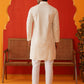 Sequins & Embroidered Kurta Pyjama Set For Men ( JJOKP P 5128Cream )