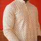 Sequins & Embroidered Kurta Pyjama Set For Men ( JJOKP P 5128Cream )