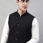 Men's Sequins Embroidered Rayon Nehru Jacket