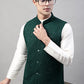 Men Sequins Embroidered Rayon Nehru Jacket