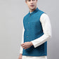 Men Sequins Embroidered Rayon Nehru Jacket