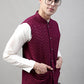 Men Sequins Embroidered Rayon Nehru Jacket