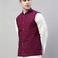 Men Sequins Embroidered Rayon Nehru Jacket