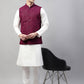Men Sequins Embroidered Rayon Nehru Jacket