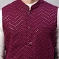 Men's Sequins Embroidered Rayon Nehru Jacket