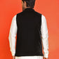 Black Embroidered Velvet Nehru Jacket for Men ( JOWC 4123 Black )