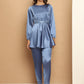Women's Embroidered A-line Top and Trouser With Belt