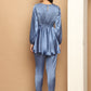 Women's Embroidered A-line Top and Trouser With Belt