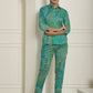 Women's Green Printed Shirt and Trouser Co-ords Set