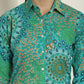 Women's Green Printed Shirt and Trouser Co-ords Set