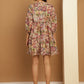 Floral Printed Puff Sleeve A-Line Dress