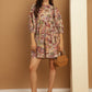 Floral Printed Puff Sleeve A-Line Dress