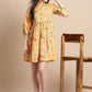 women Yellow Printed A-Line Dress