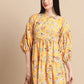 women Yellow Printed A-Line Dress