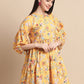 women Yellow Printed A-Line Dress