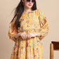 women Yellow Printed A-Line Dress