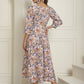 Women's Off-White Floral Printed A-line Dress With Belt