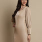 Shimmer Puff Sleeves bodycon dress