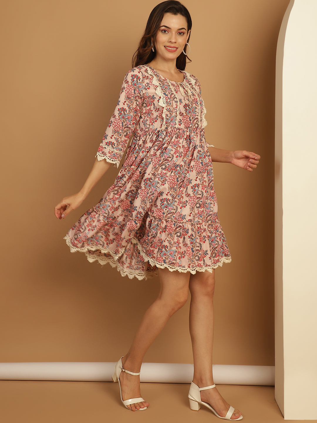 Floral Printed A-Line Dress