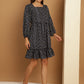 Bandhani Printed Puff Sleeve A-Line Dress