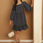 Bandhani Printed Puff Sleeve A-Line Dress